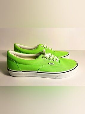 Vans Canvas Low-Top Sneakers - Bright Green with White, Men’s 8.5/Women’s 10,New